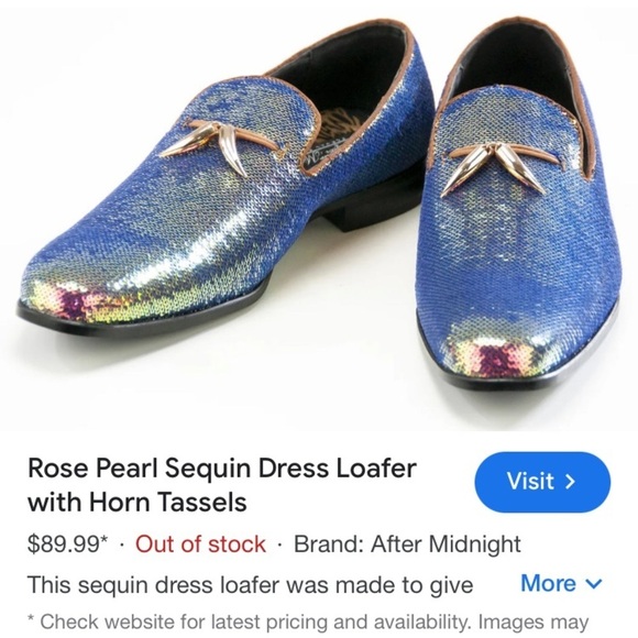 ROSE PEARL/GOLD SEQUIN DRESS LOAFER ABSOLUTELY STUNNING MOTHER OF PEARL SHINE - Picture 8 of 9